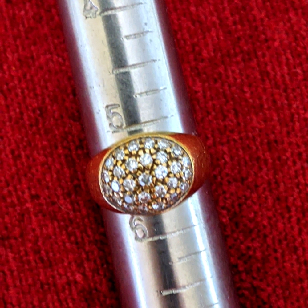 18K💛GOLD PAVE DIAMOND DOME RING - Picture 7 of 8